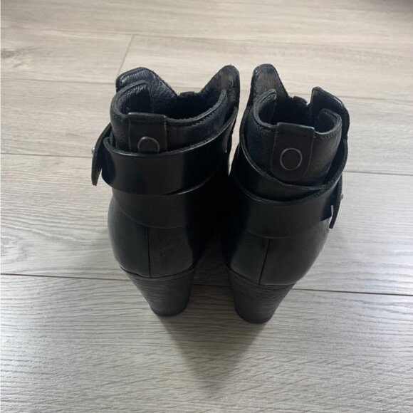 RAG & BONE Harrow Black Leather Ankle Boots - Picture 5 of 13